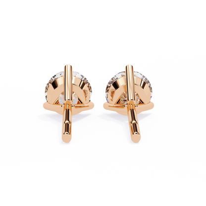 10K Rose Gold Lab Grown Diamond Solitaire Stud Earrings 2.50 ctw DAE-125