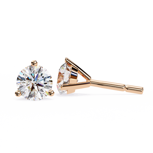 10K Rose Gold Lab Grown Diamond Solitaire Stud Earrings 2.50 ctw DAE-125