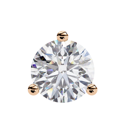 10K Rose Gold Lab Grown Diamond Solitaire Stud Earrings 2.50 ctw DAE-125