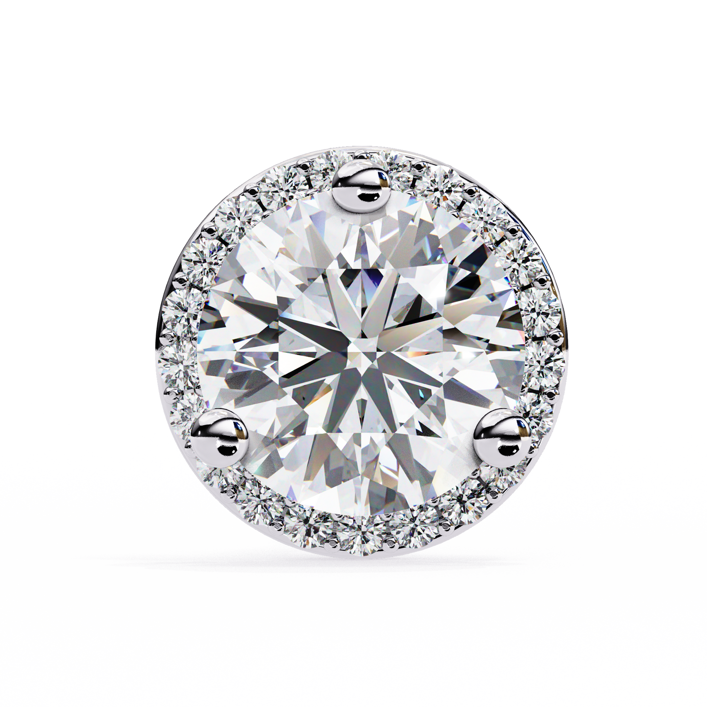 10K White Gold Lab Grown Diamond Halo Earrings 1.95 ctw DAE-141