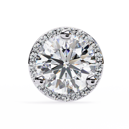 10K White Gold Lab Grown Diamond Halo Earrings 1.95 ctw DAE-141