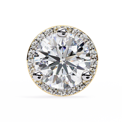 10K Yellow Gold Lab Grown Diamond Halo Earrings 1.95 ctw DAE-141