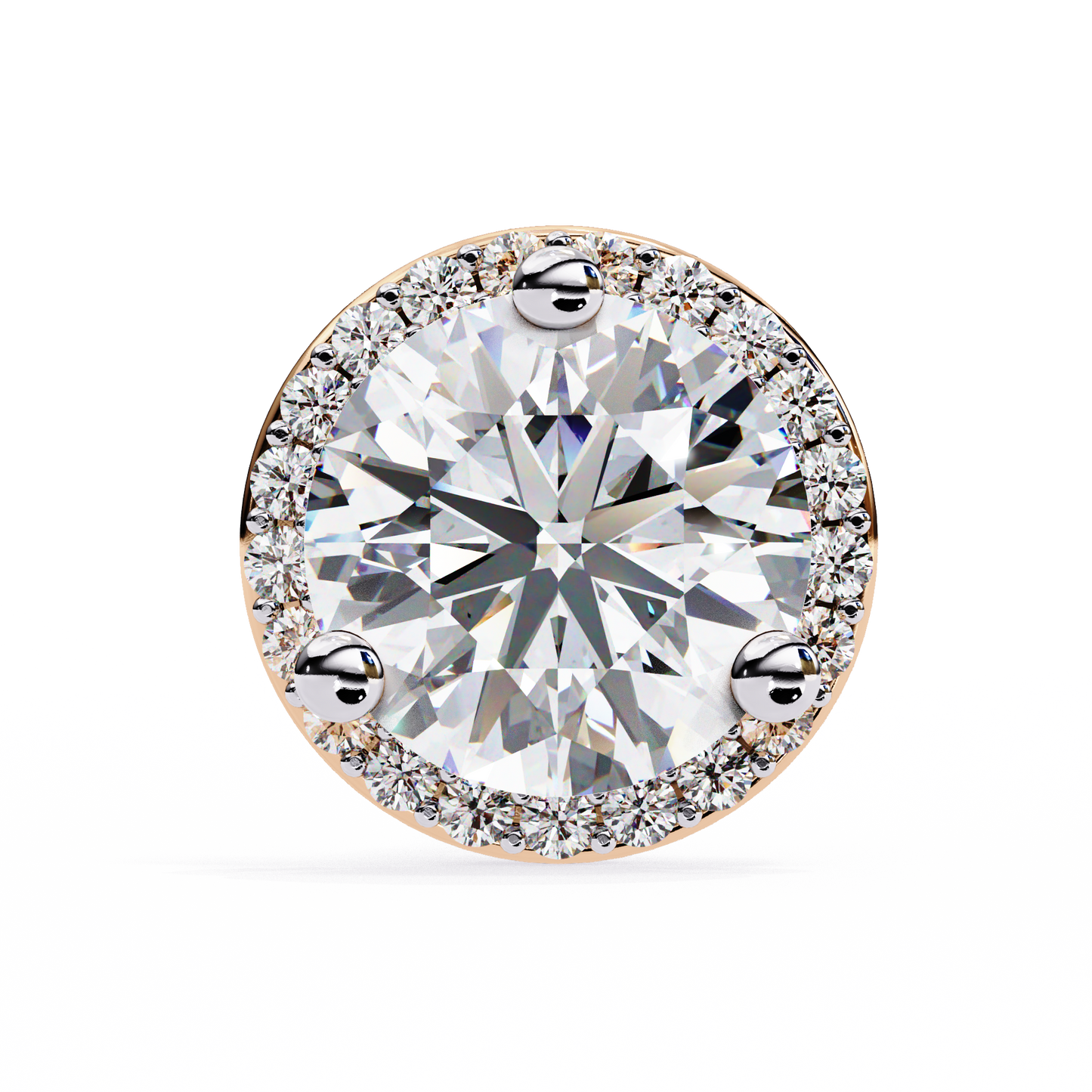 10K Rose Gold Lab Grown Diamond Halo Earrings 1.95 ctw DAE-141