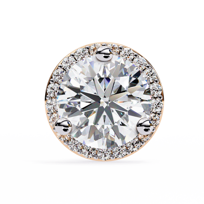 10K Rose Gold Lab Grown Diamond Halo Earrings 1.95 ctw DAE-141