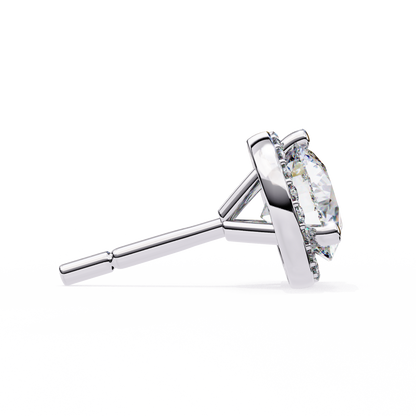 10K White Gold Lab Grown Diamond Halo Earrings 1.95 ctw DAE-141