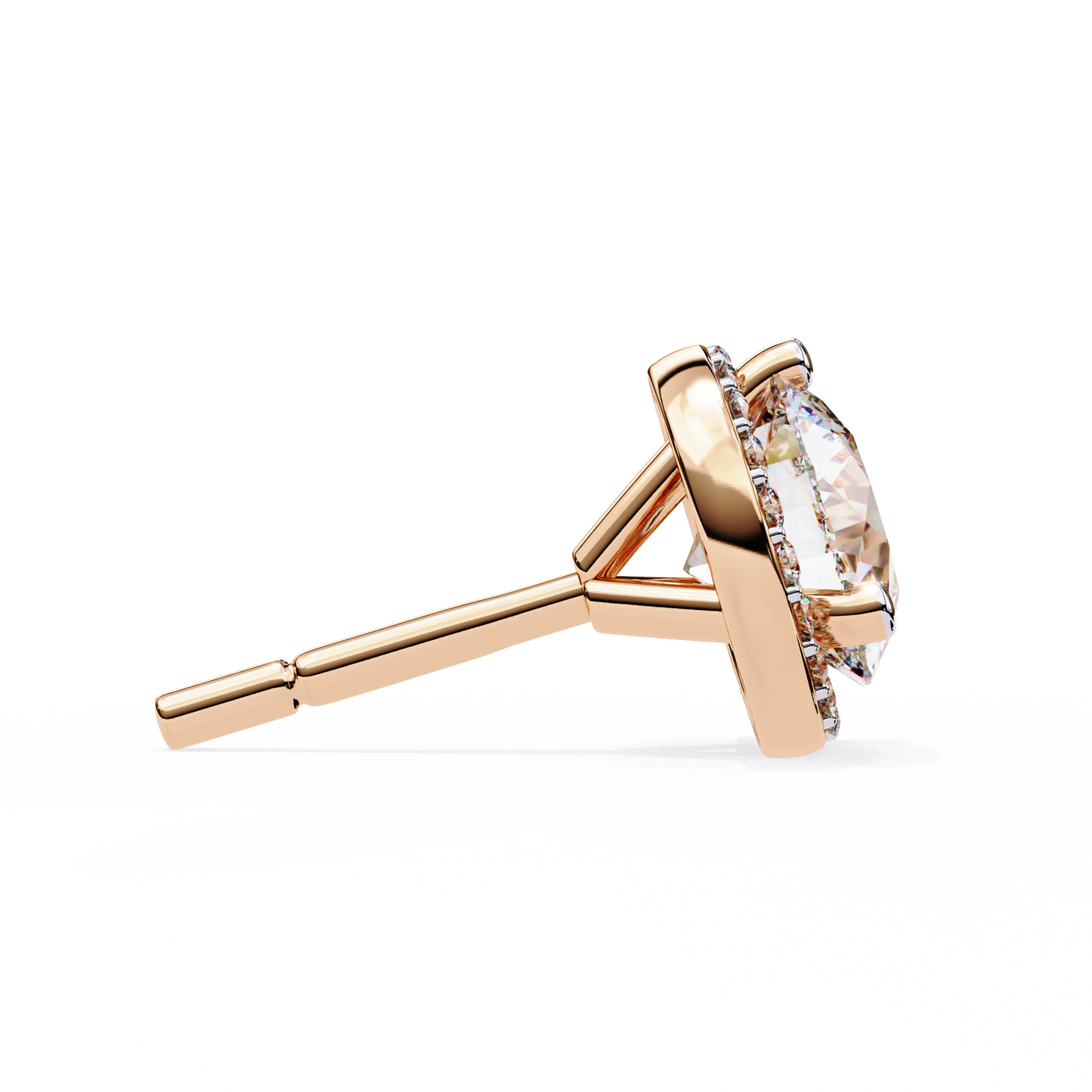 10K Rose Gold Lab Grown Diamond Halo Earrings 1.95 ctw DAE-141