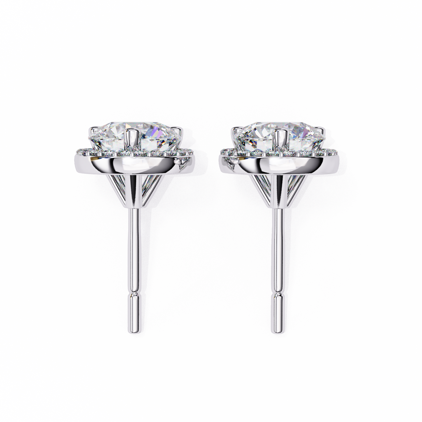 10K White Gold Lab Grown Diamond Halo Earrings 1.95 ctw DAE-141