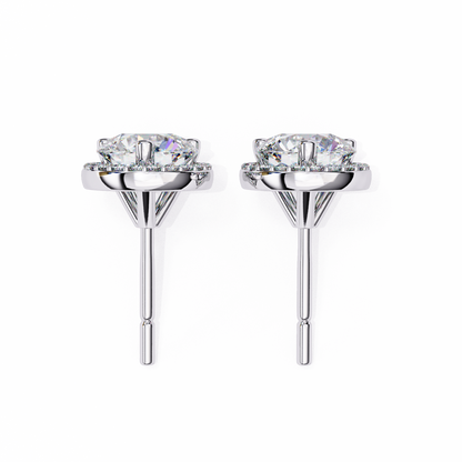 10K White Gold Lab Grown Diamond Halo Earrings 1.95 ctw DAE-141