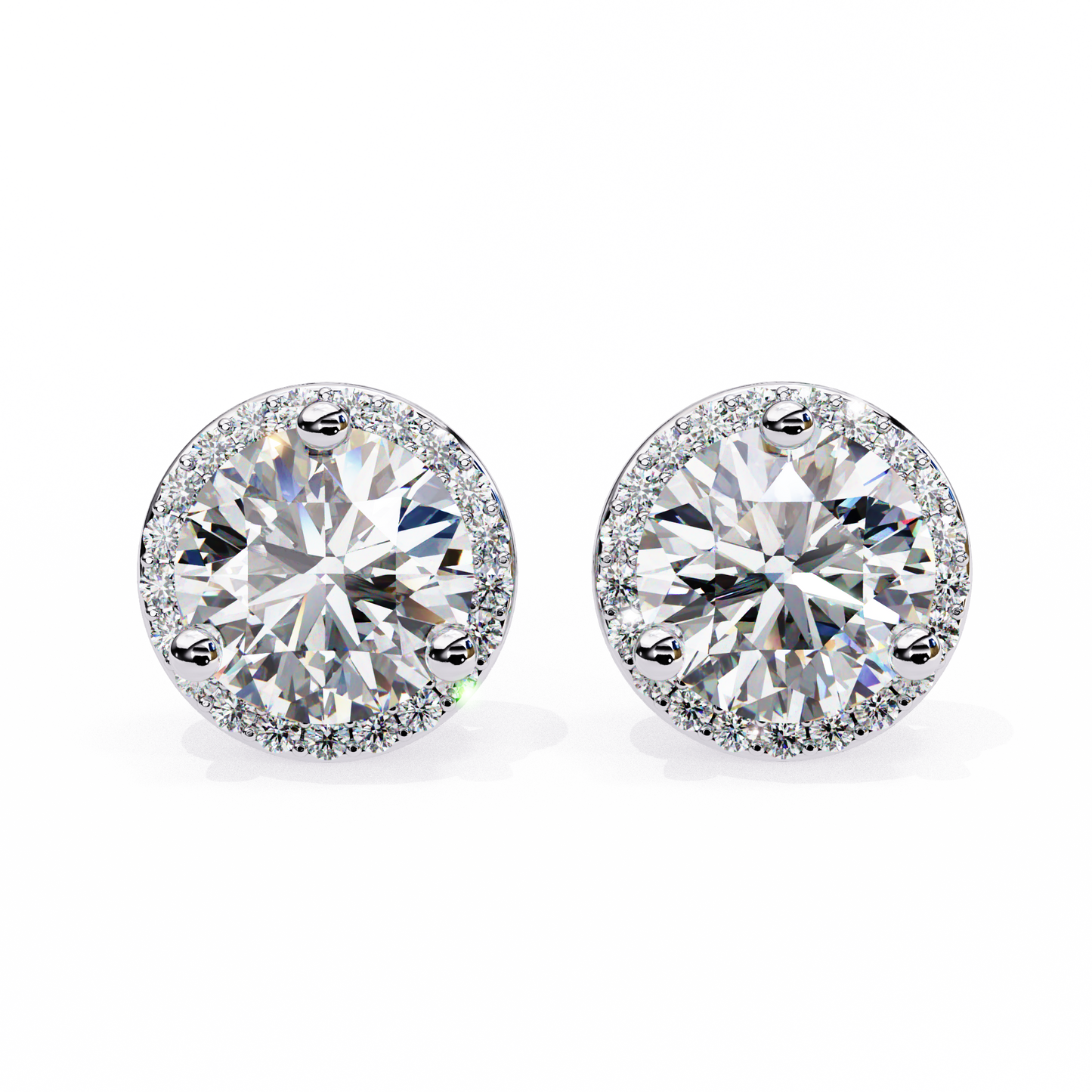 10K White Gold Lab Grown Diamond Halo Earrings 1.95 ctw DAE-141