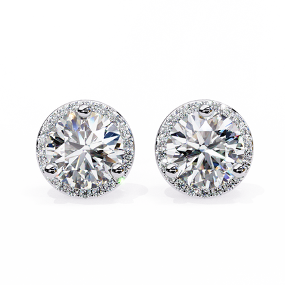 10K White Gold Lab Grown Diamond Halo Earrings 1.95 ctw DAE-141