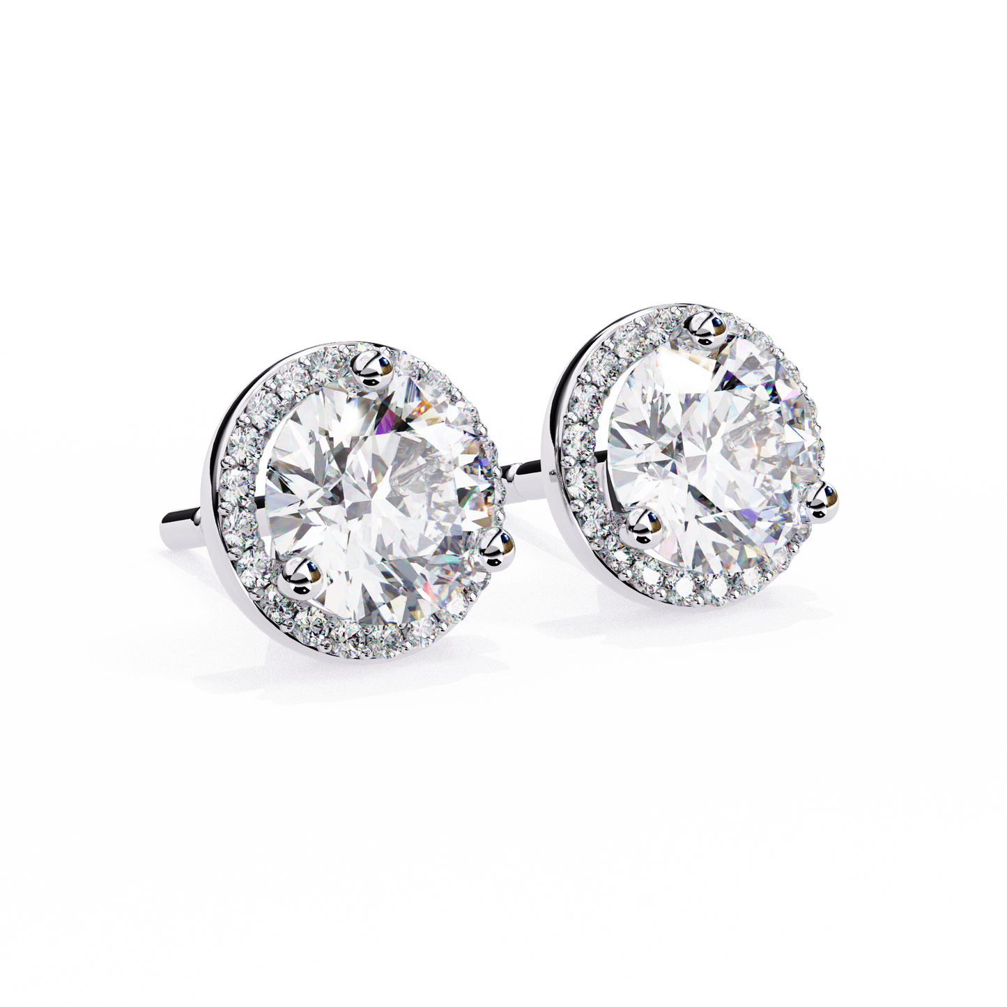 10K White Gold Lab Grown Diamond Halo Earrings 1.95 ctw DAE-141