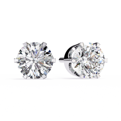 18K White Gold Lab Grown Diamond Solitaire Stud Earrings 2.50 ctw DAE-129