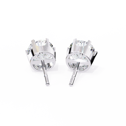 18K White Gold Lab Grown Diamond Solitaire Stud Earrings 2.50 ctw DAE-129