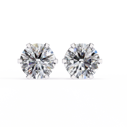 18K Yellow Gold Lab Grown Diamond Solitaire Stud Earrings 2.50 ctw DAE-129