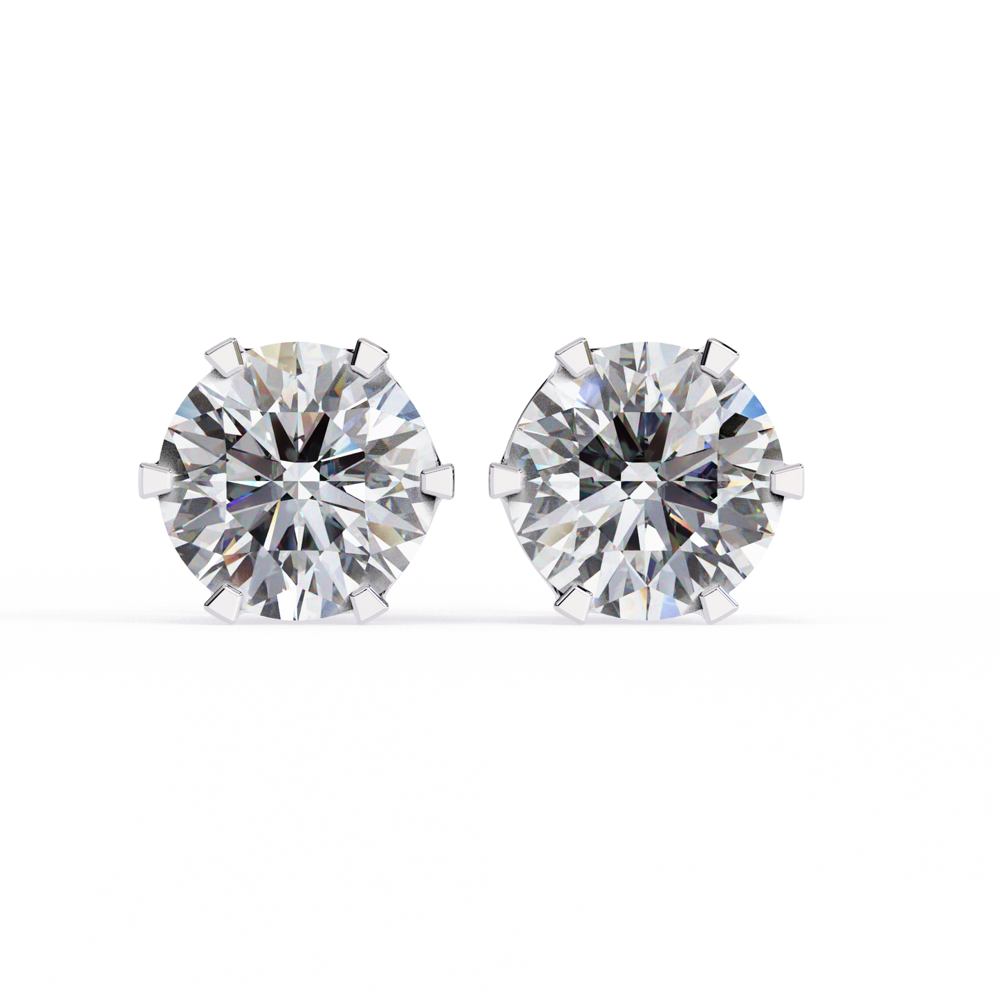 10K Rose Gold Lab Grown Diamond Solitaire Stud Earrings 2.50 ctw DAE-129