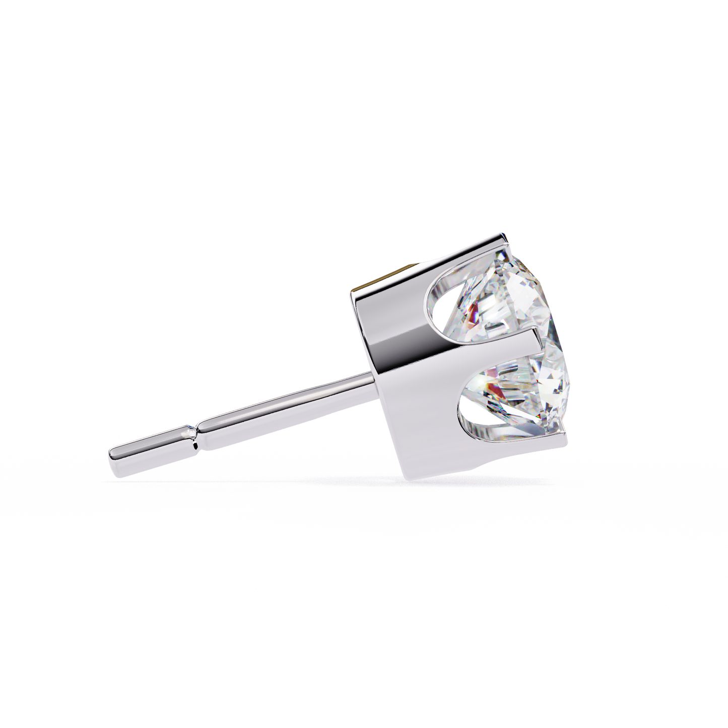 18K White Gold Lab Grown Diamond Solitaire Stud Earrings 2.50 ctw DAE-129