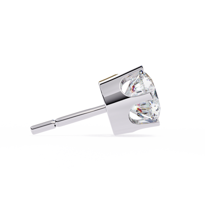 18K White Gold Lab Grown Diamond Solitaire Stud Earrings 2.50 ctw DAE-129