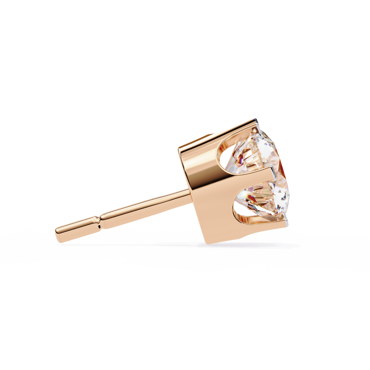 10K Rose Gold Lab Grown Diamond Solitaire Stud Earrings 2.50 ctw DAE-129