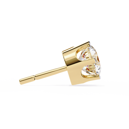 18K Yellow Gold Lab Grown Diamond Solitaire Stud Earrings 2.50 ctw DAE-129