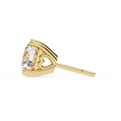 18K Yellow Gold Lab Grown Diamond Solitaire Stud Earrings 2.50 ctw DAE-128