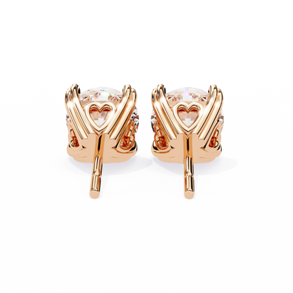 10K Rose Gold Lab Grown Diamond Solitaire Stud Earrings 2.50 ctw DAE-128