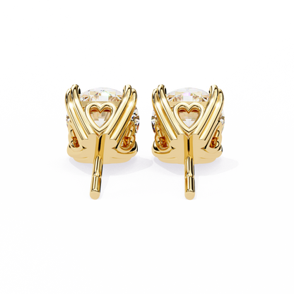 18K Yellow Gold Lab Grown Diamond Solitaire Stud Earrings 2.50 ctw DAE-128