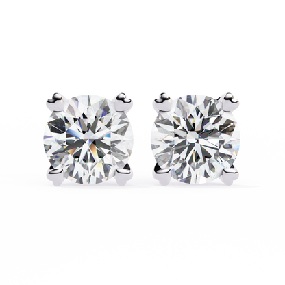 10K Rose Gold Lab Grown Diamond Solitaire Stud Earrings 2.50 ctw DAE-128