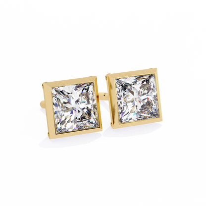 18K Yellow Gold Lab Grown Diamond Solitaire Stud Earrings 1.75 ctw DAE-127