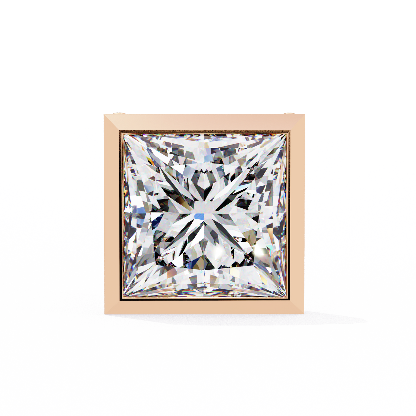 10K Rose Gold Lab Grown Diamond Solitaire Stud Earrings 1.75 ctw DAE-127