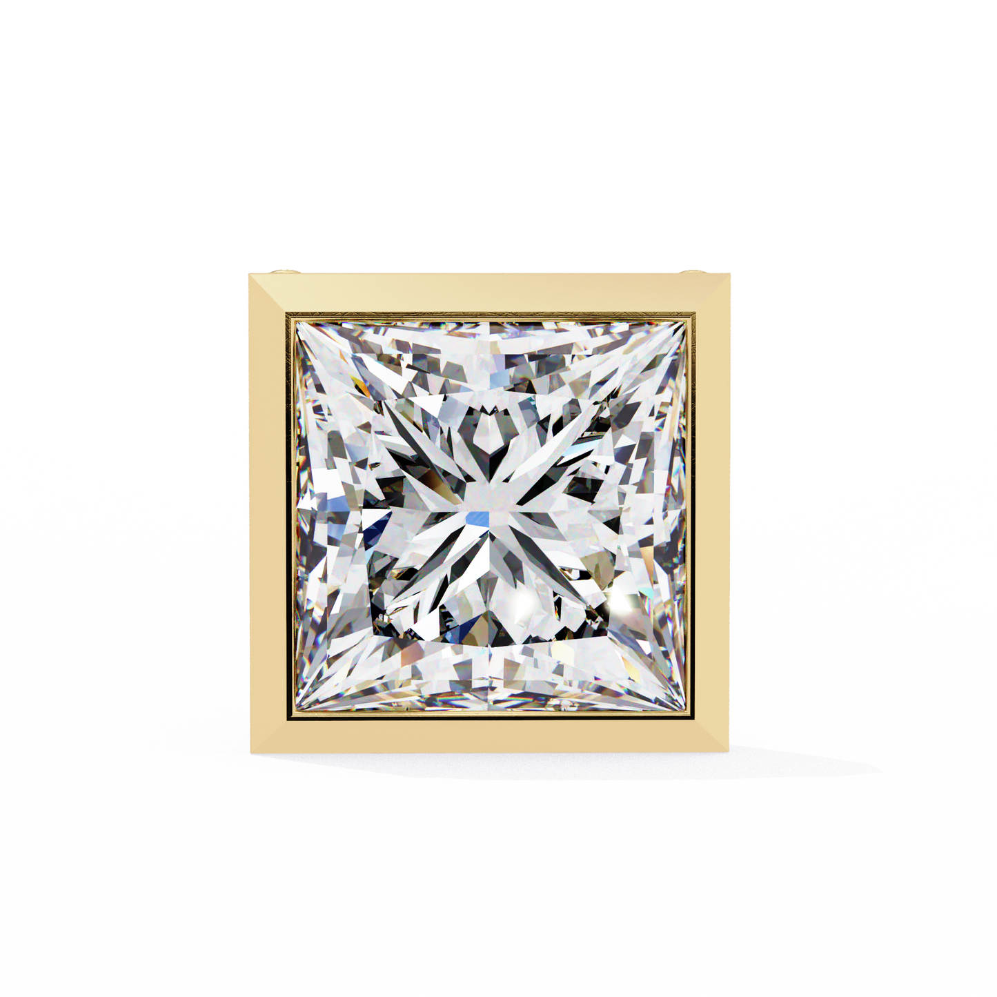 18K Yellow Gold Lab Grown Diamond Solitaire Stud Earrings 1.75 ctw DAE-127