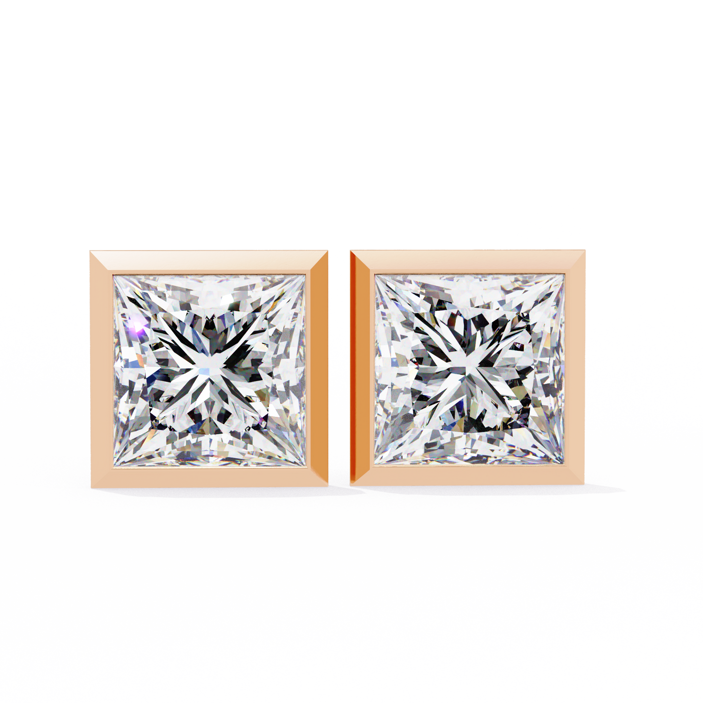 10K Rose Gold Lab Grown Diamond Solitaire Stud Earrings 1.75 ctw DAE-127
