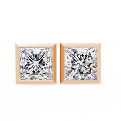 10K Rose Gold Lab Grown Diamond Solitaire Stud Earrings 1.75 ctw DAE-127