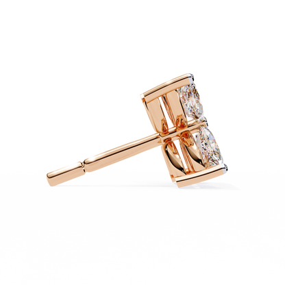 10K Rose Gold Lab Grown Diamond Fashion Stud Earrings 0.88 ctw DAE-171