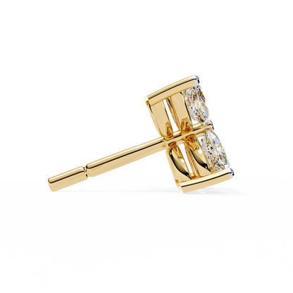 14K Yellow Gold Lab Grown Diamond Fashion Stud Earrings 0.88 ctw DAE-171