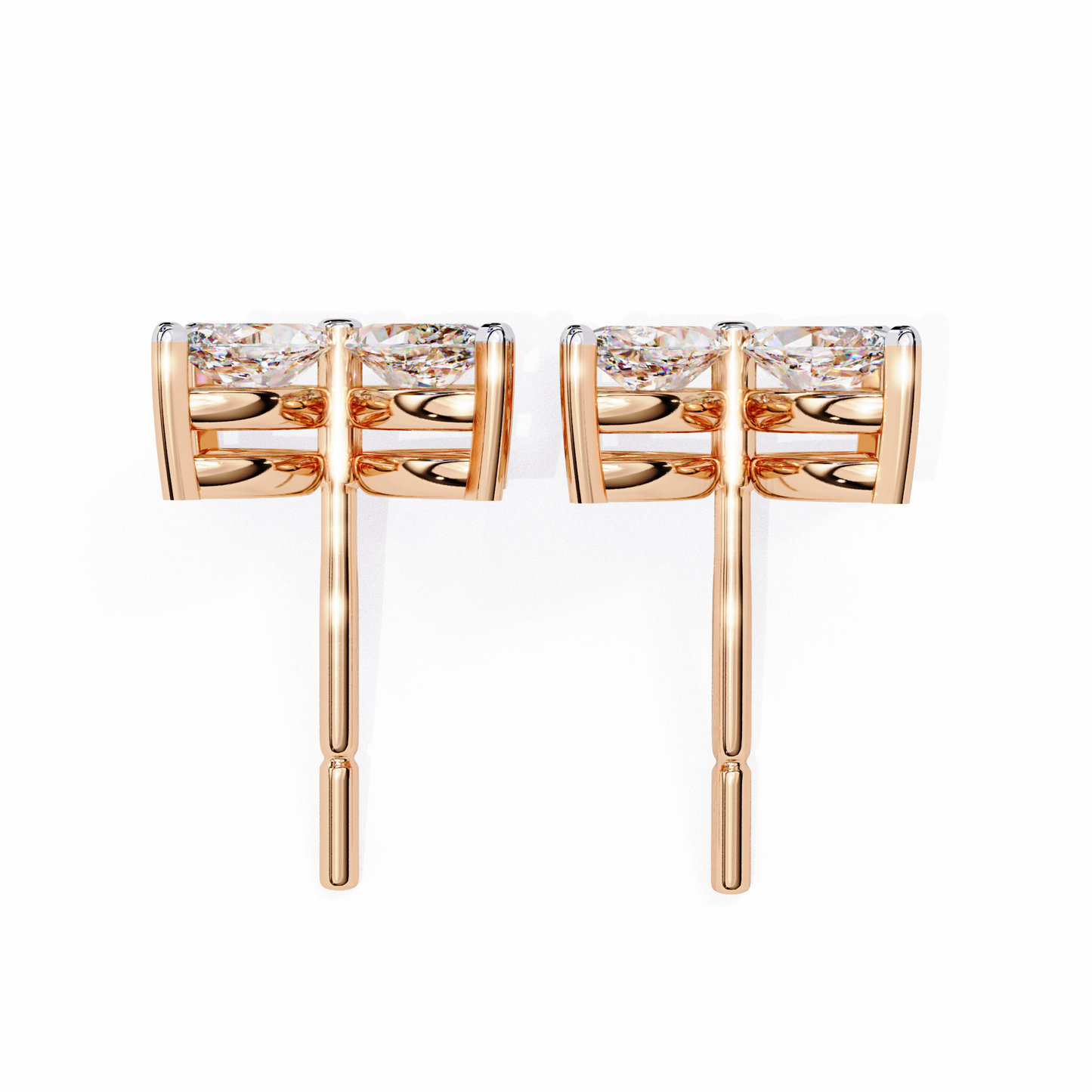 10K Rose Gold Lab Grown Diamond Fashion Stud Earrings 0.88 ctw DAE-171