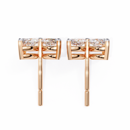 10K Rose Gold Lab Grown Diamond Fashion Stud Earrings 0.88 ctw DAE-171