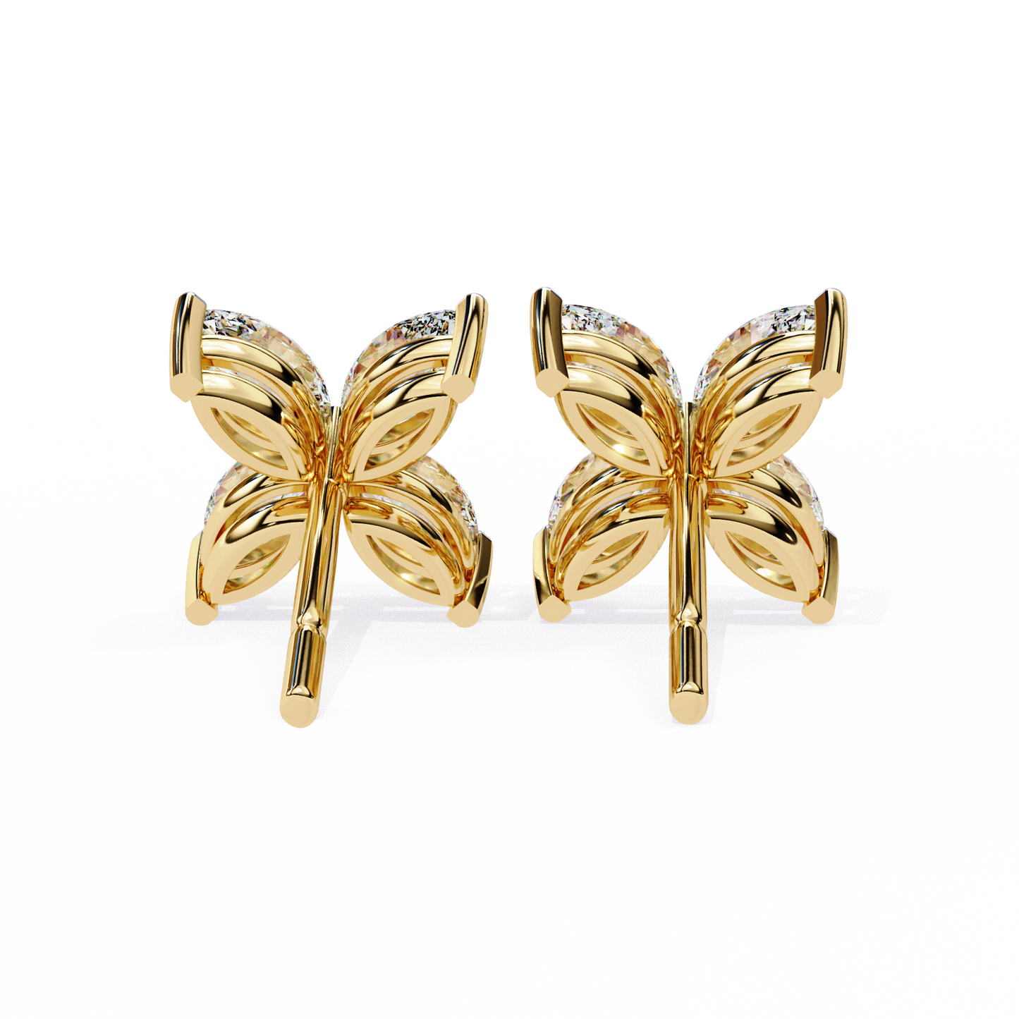 14K Yellow Gold Lab Grown Diamond Fashion Stud Earrings 0.88 ctw DAE-171