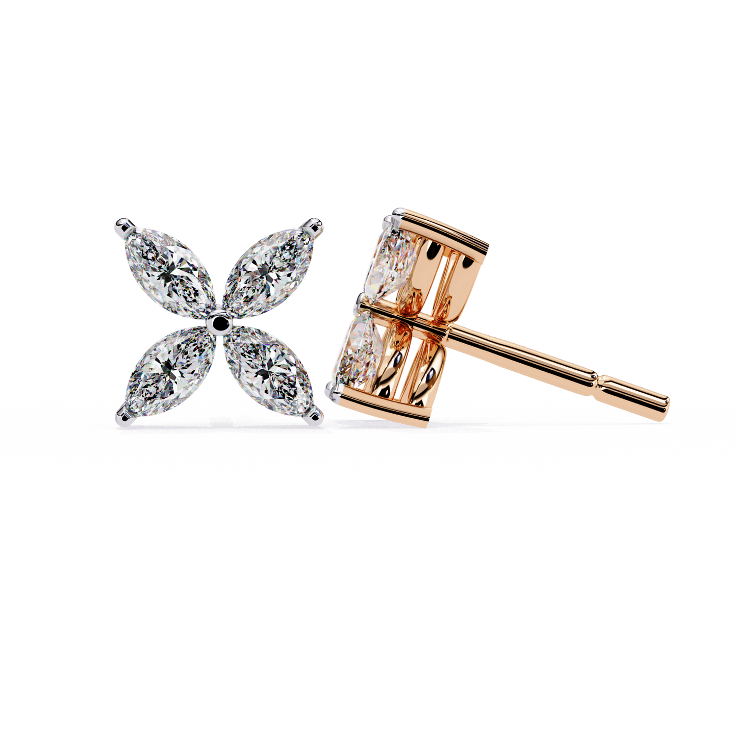 10K Rose Gold Lab Grown Diamond Fashion Stud Earrings 0.88 ctw DAE-171