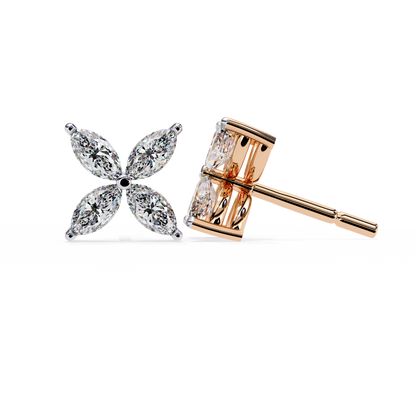 10K Rose Gold Lab Grown Diamond Fashion Stud Earrings 0.88 ctw DAE-171