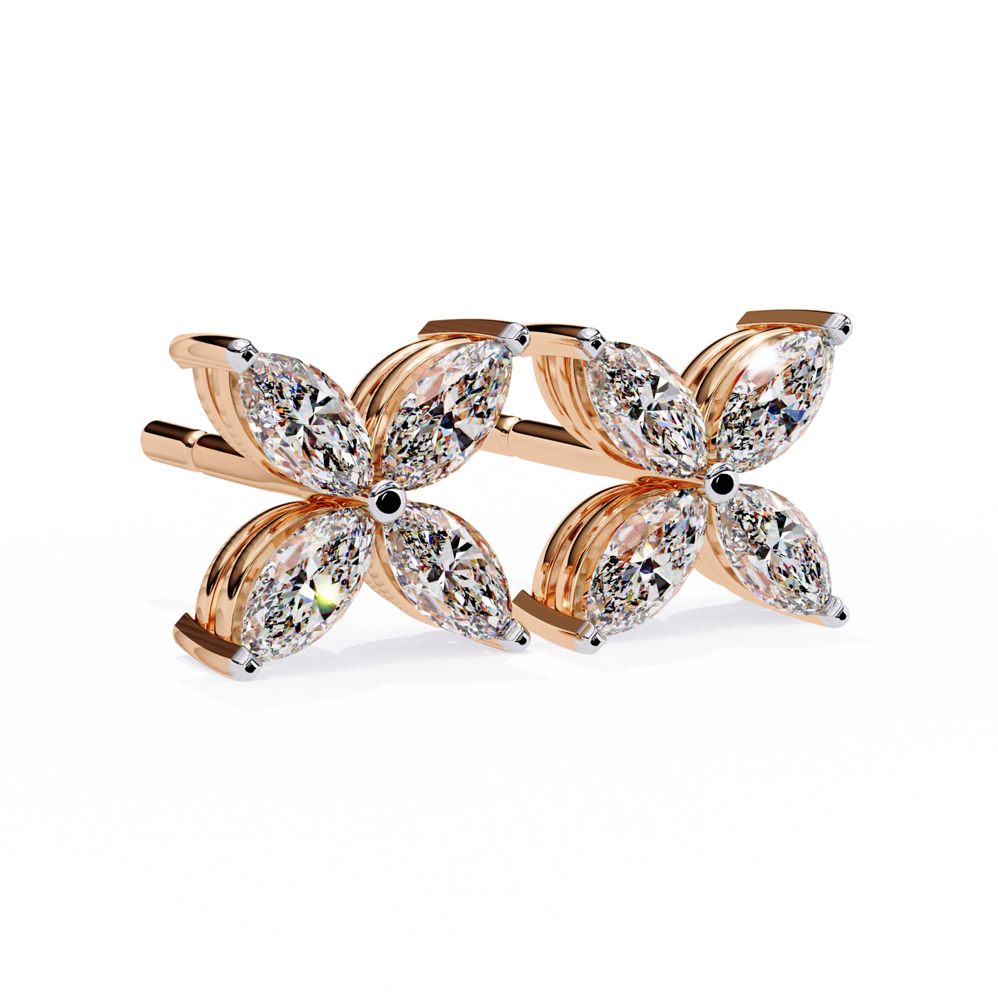 10K Rose Gold Lab Grown Diamond Fashion Stud Earrings 0.88 ctw DAE-171