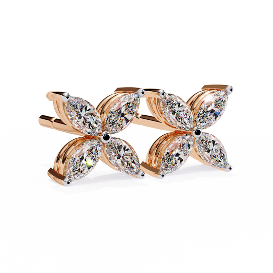 10K Rose Gold Lab Grown Diamond Fashion Stud Earrings 0.88 ctw DAE-171