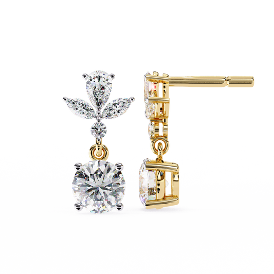 18K Yellow Gold Lab Grown Diamond Drop Earrings 1.17 ctw DAE-164