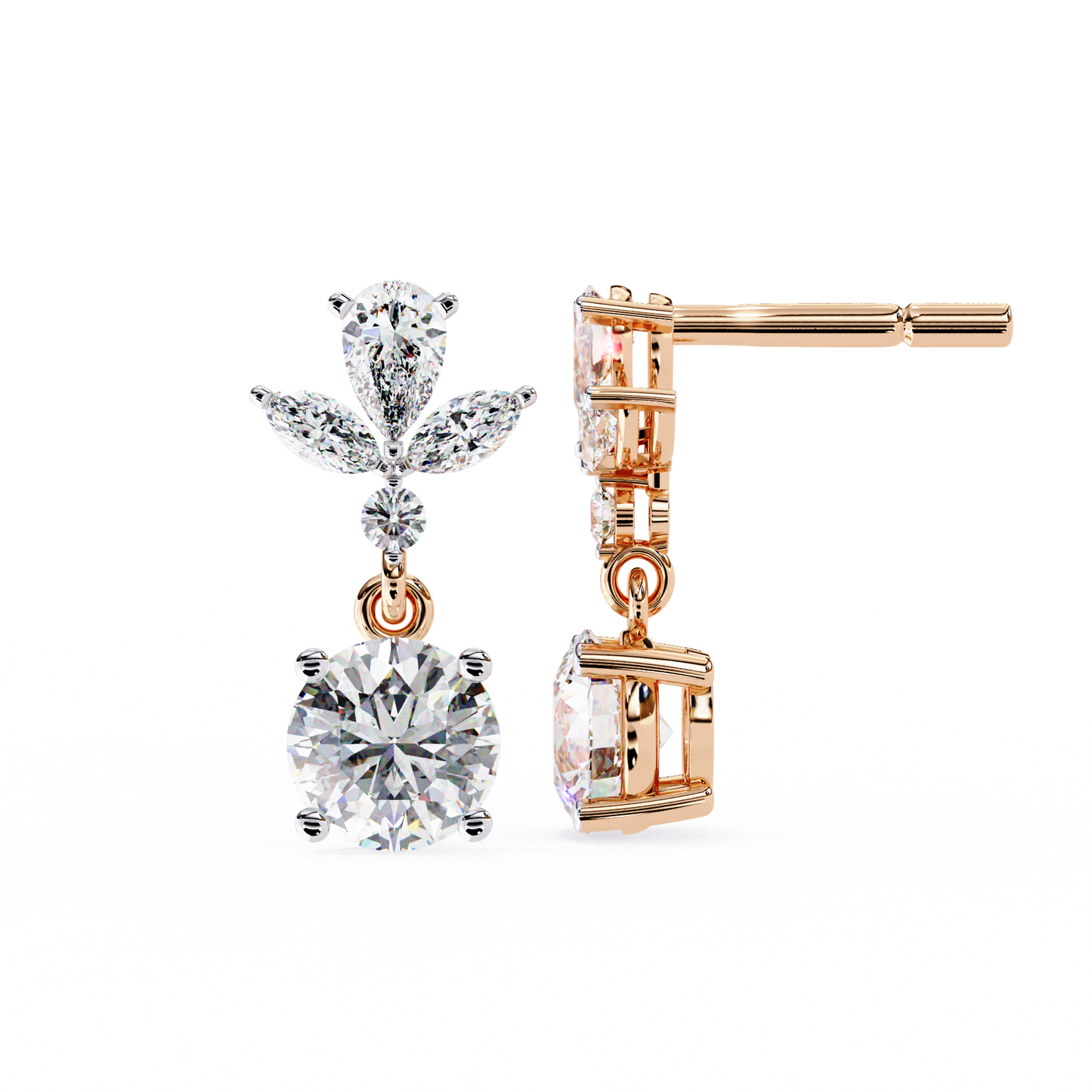 10K Rose Gold Lab Grown Diamond Drop Earrings 1.17 ctw DAE-164
