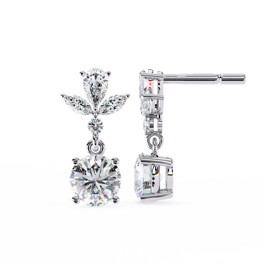 10K White Gold Lab Grown Diamond Drop Earrings 1.17 ctw DAE-164