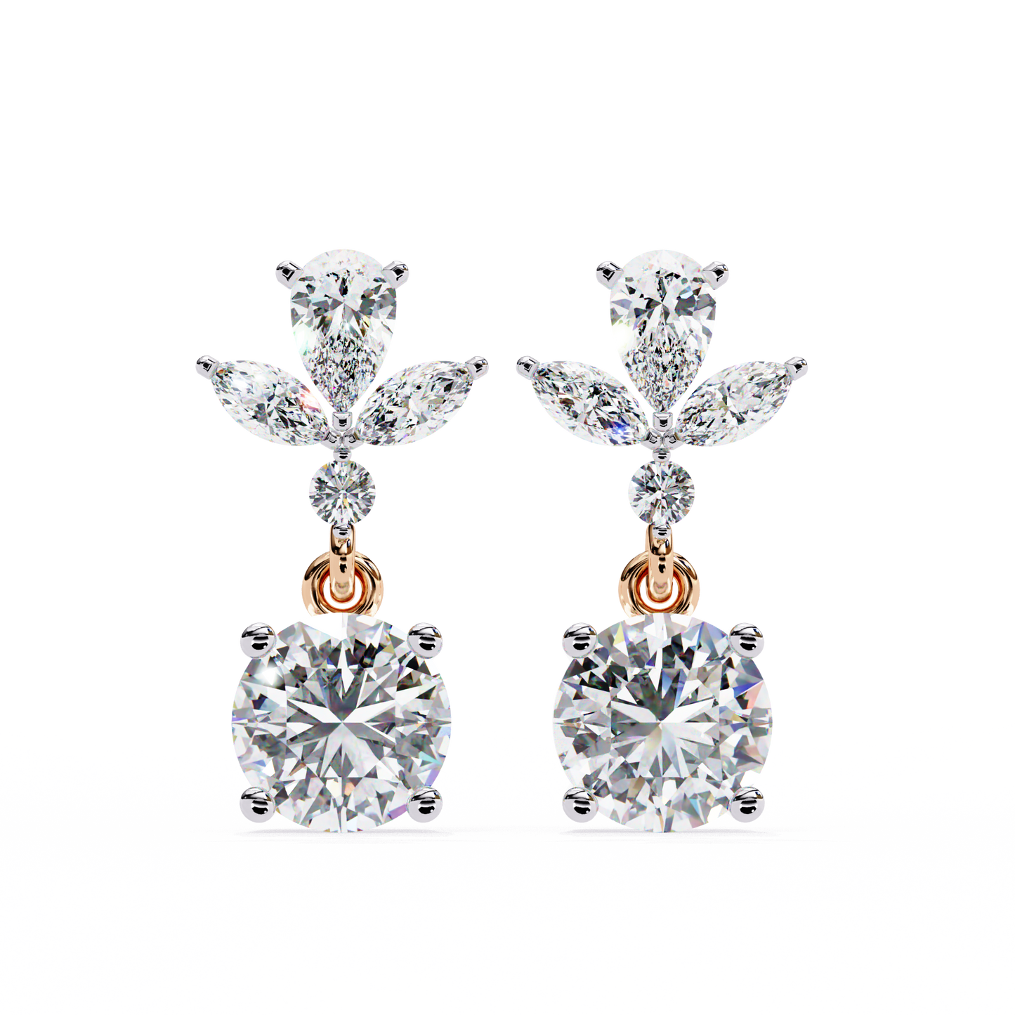 10K Rose Gold Lab Grown Diamond Drop Earrings 1.17 ctw DAE-164
