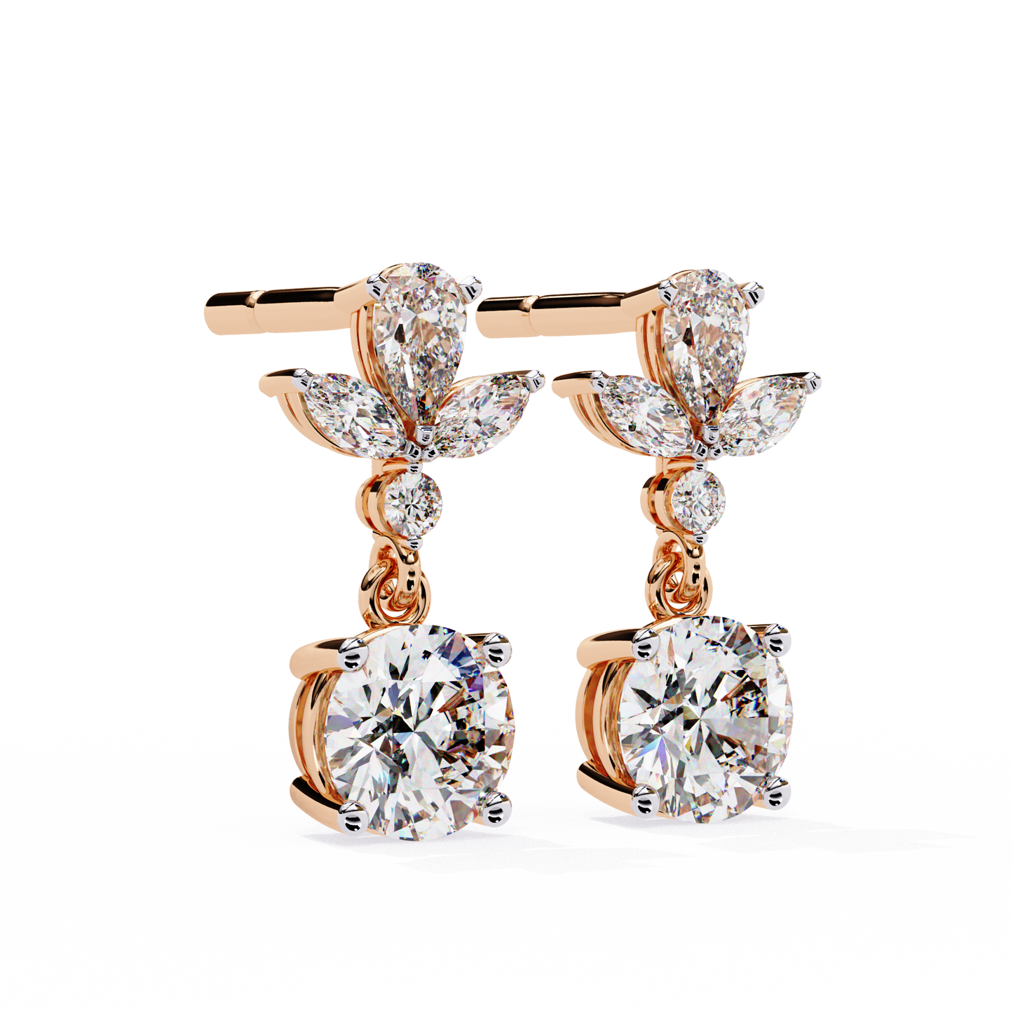 10K Rose Gold Lab Grown Diamond Drop Earrings 1.17 ctw DAE-164
