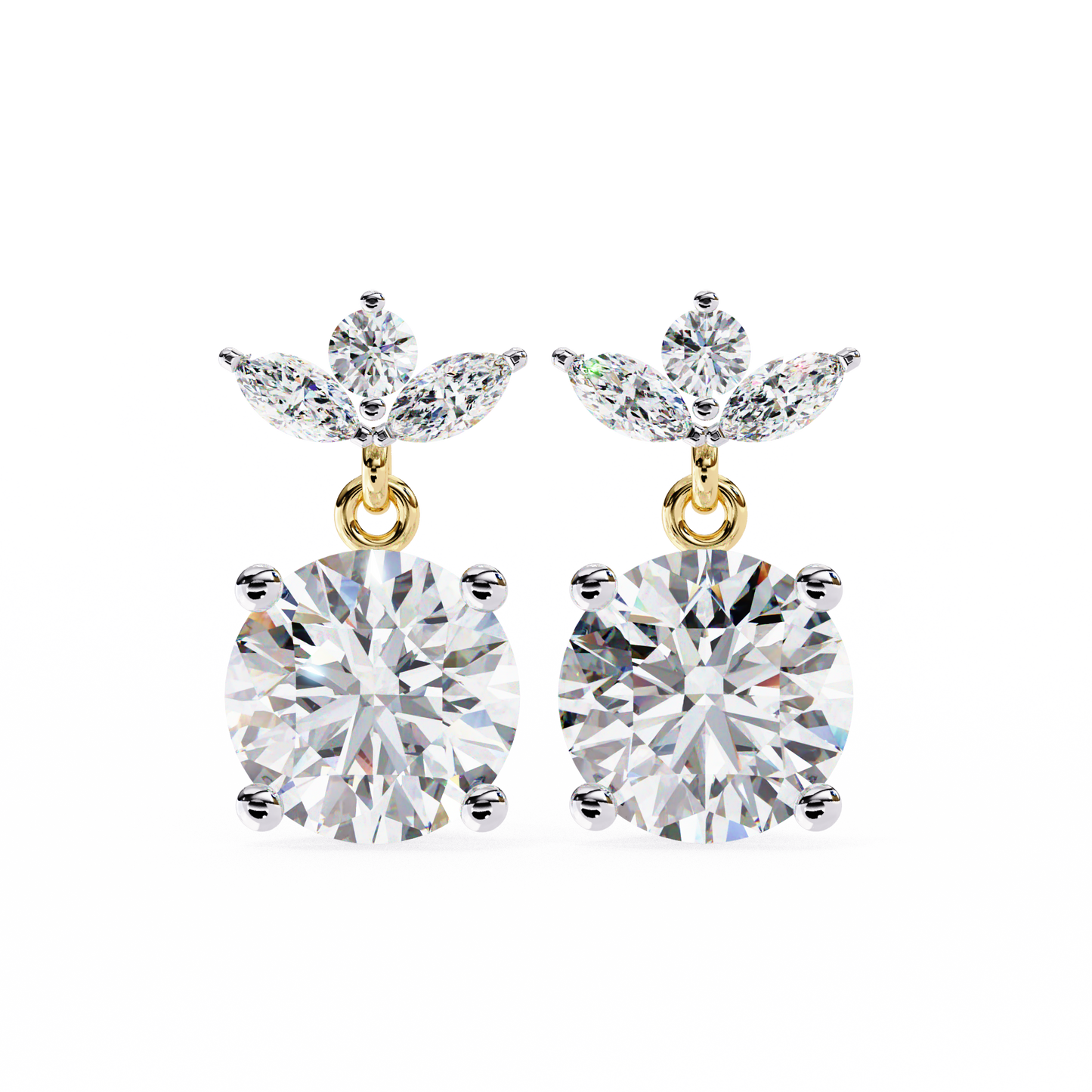 10K Yellow Gold Lab Grown Diamond Drop Earrings 2.00 ctw DAE-163