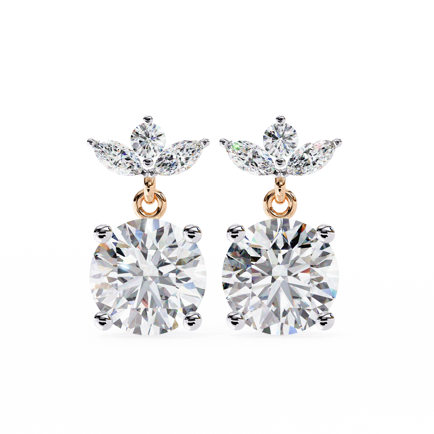 10K Rose Gold Lab Grown Diamond Drop Earrings 2.00 ctw DAE-163