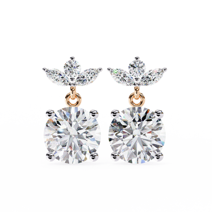 10K Rose Gold Lab Grown Diamond Drop Earrings 2.00 ctw DAE-163