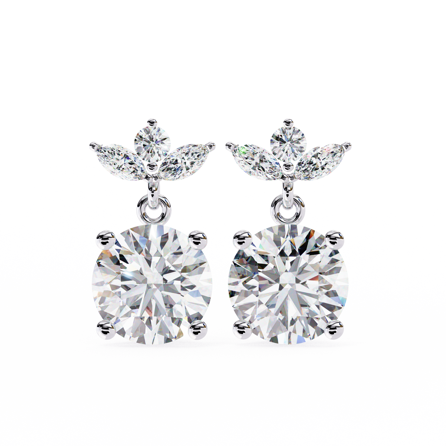 10K White Gold Lab Grown Diamond Drop Earrings 2.00 ctw DAE-163